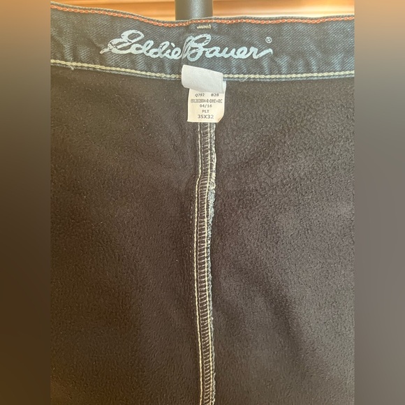 Eddie Bauer 35 x 32 Jeans Men’s with Fleece Lining Dark Blue Denim - Picture 14 of 16